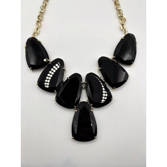 Kendra Scott Marlow Statement Necklace Black & Gold - Picture 3 of 6